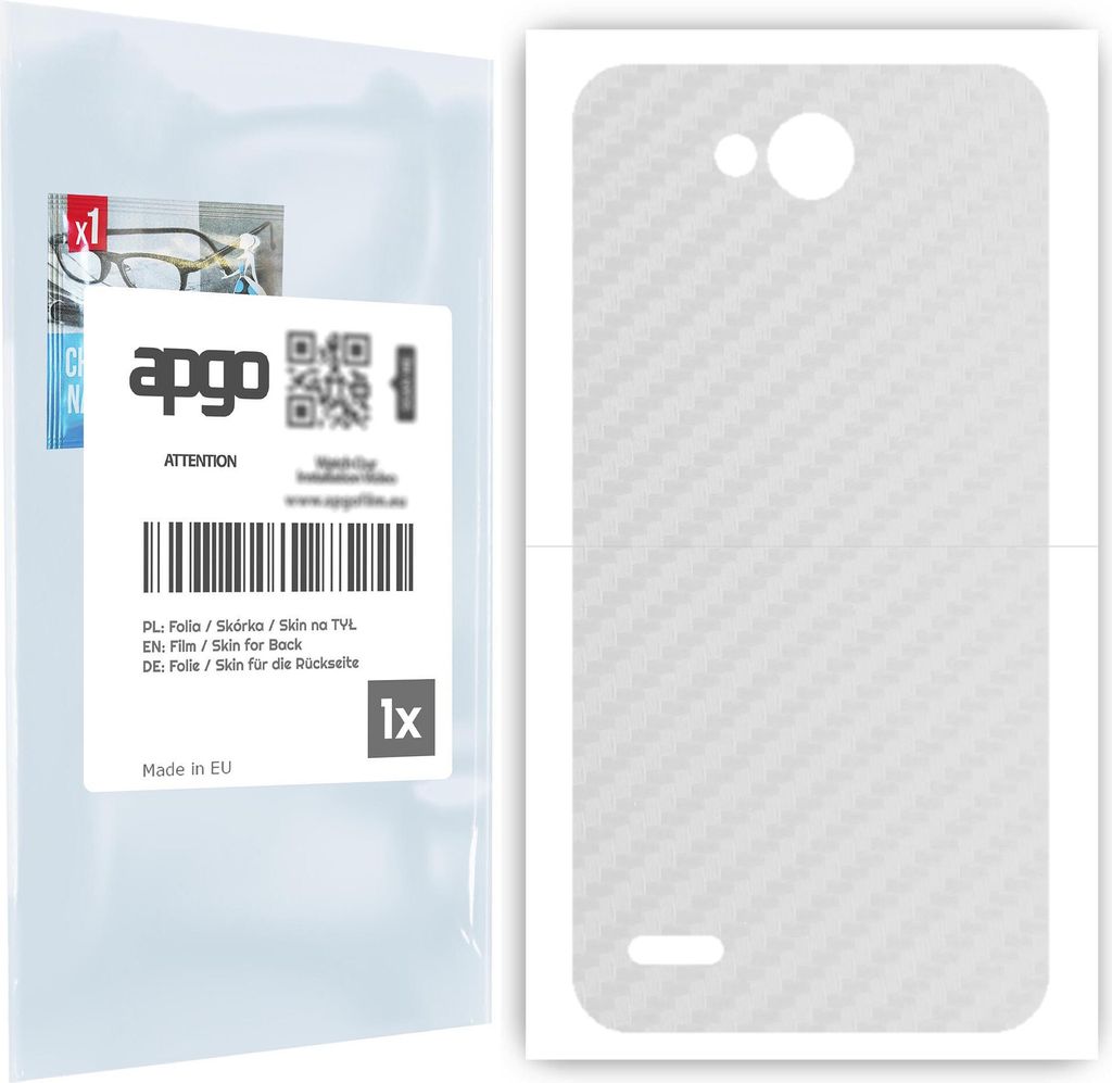 apgo Rückseite Schutzfolie für LG X power2 - Hinten Schutzfolie Carbon Transparent (durchsichtig), Rückseite Folie schützt vor Kratzern und Fi...
