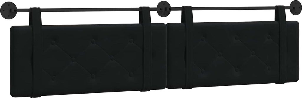 vidaXL Hängevorderseite Wandmontiert Schwarz 210 x 55 x 5 cm Samt