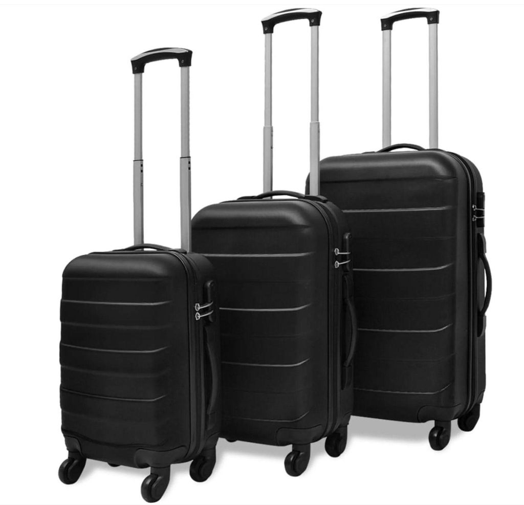 JUNG Trolleyset LM948 Koffer Set 3 tlg ABS-Hartschale, mit Zahlenschloß Teleskopgriff, (Hartschalen Koffer, Trolley, Reisekoffer Set 3 Teilig,Trolley
