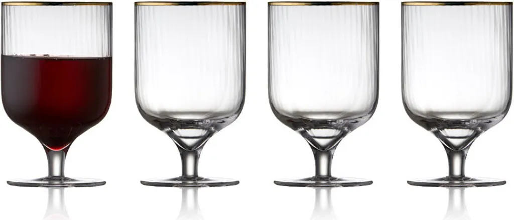 Set 4 Calici Vino Lyngby Glas Palermo Gold - Bordo Oro per Eventi