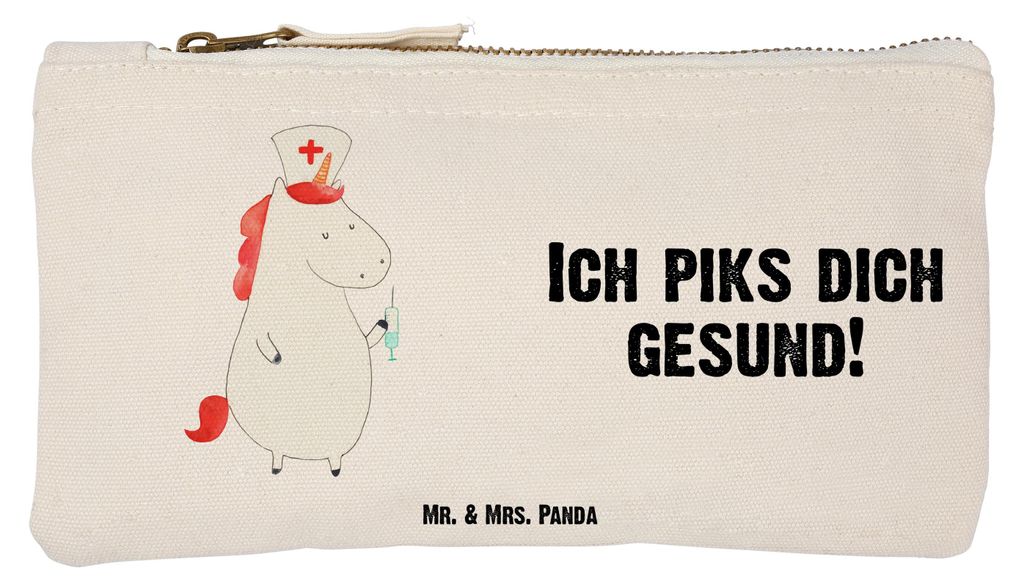 Mr. & Mrs. Panda Stifteetui Einhorn Krankenschwester Größe S Klein - Weiß - Geschenk, Krankenhaus, Krankenpfleger, Kulturbeutel, Ärztin, Kranke...
