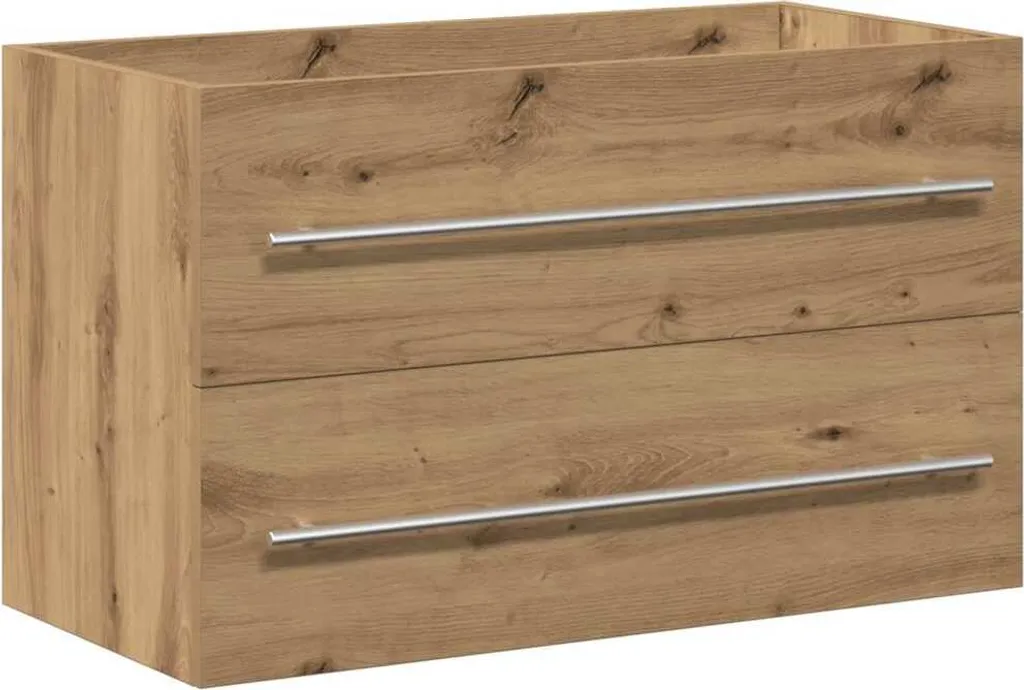 Mobiletto Da Bagno VidaXL In Rovere Artigianale, 32x34x90 Cm, 2 Vani, Porta 1 Anta, Rettangolare, Finitura Opaca, Per Interni