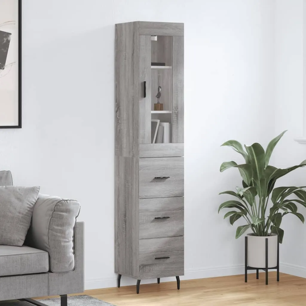 Mobile Colonna Grigio Sonoma vidaXL 34,5x34x180 cm | Design Minimal