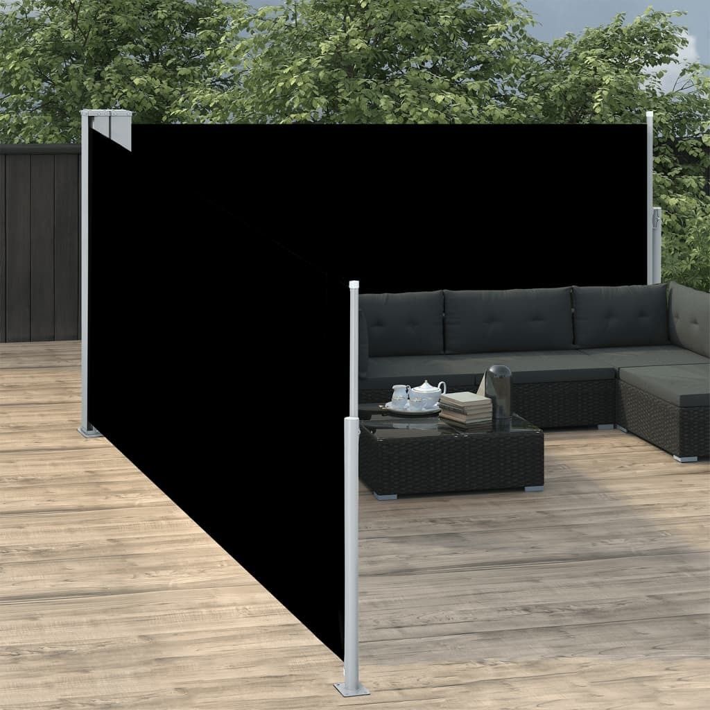 "Rabatt" Ausziehbare Seitenmarkise UV Schutz - Sonnenschutz - Schwarz 100x1000 cm - Sonnensegel CC20184