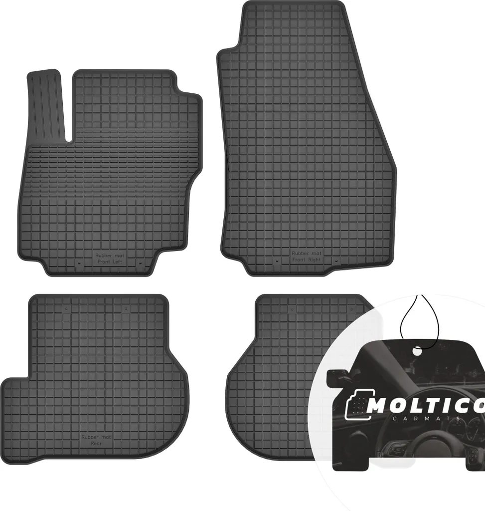 Tappetini in gomma con bordo Tappetini per auto Tappetini in gomma per auto Set di 4 pezzi su misura - adatto per Ford Kuga I 2008-2012