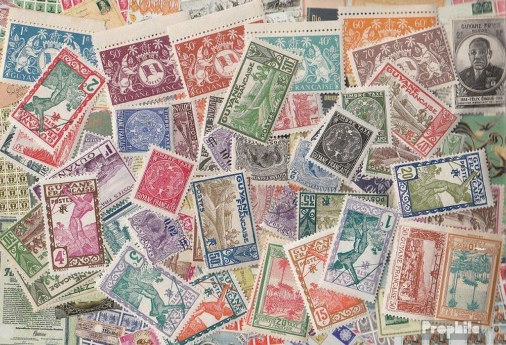 Briefmarken Französisch Guyana 50 verschiedene Marken