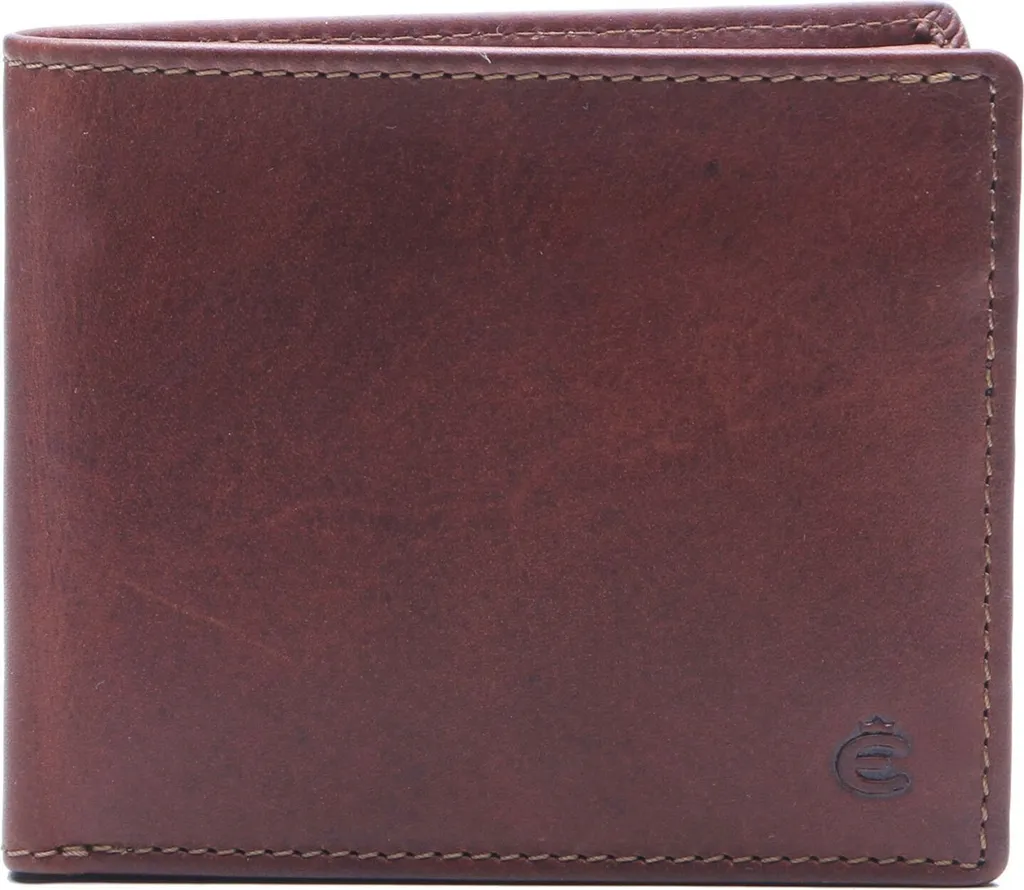 Esquire Dallas Wallet Quer Brown: Portafoglio in Pelle Marrone con RFID