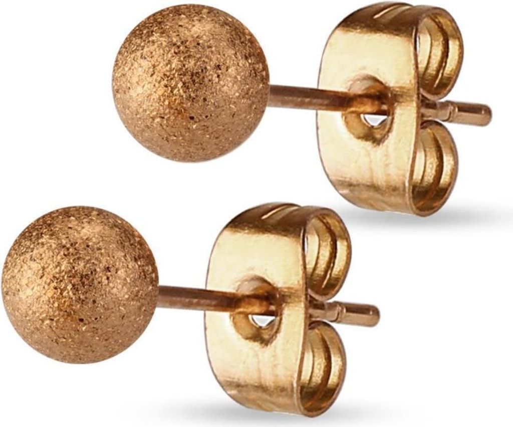 3mm - Rosegold - Ohrstecker sand-gestrahlt Silber aus Edelstahl Damen
