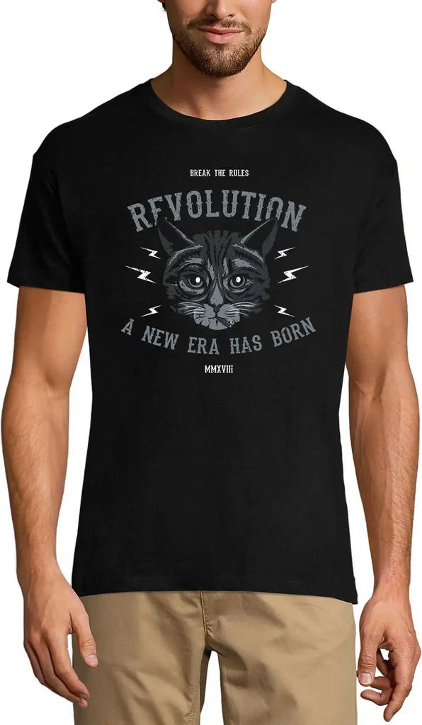 Herren Grafik T-Shirt Die Regeln brechen - Katzenrevolution lustig – Break The Rules - Cat Revolution Funny – Öko-Verantwortlich Vintage Jahrgang