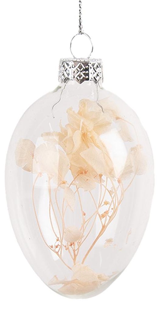 Clayre & Eef Oster-Anhänger Ei Ø 5x8 cm Transparant Glas