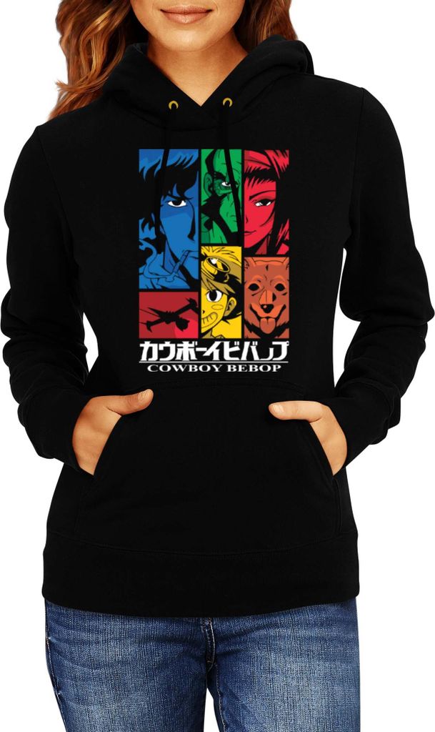 Damen Kapuzenpullover Japan Manga Anime Comics Animation Cowboy animation Bebop 10, Lady 2XL / Schwarz