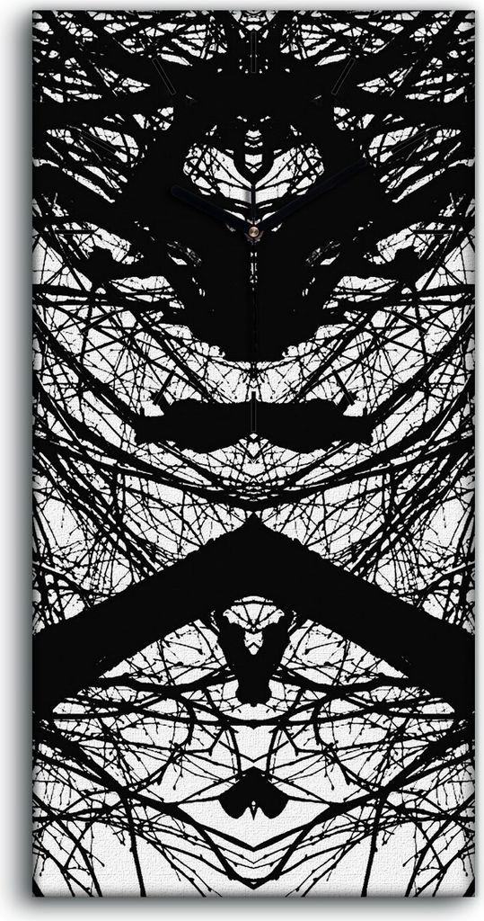 Wanduhr Uhr Wandbild Leinwand Geräuschlos 30x60 Abstrakte Textur hintergrund - schwarze Hände