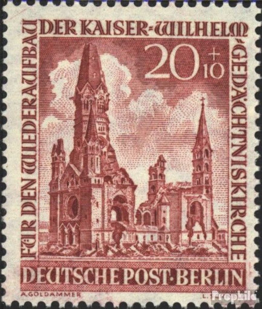 Briefmarken Berlin (West) 1953 Mi 108 postfrisch Gedächtniskirche Berlin