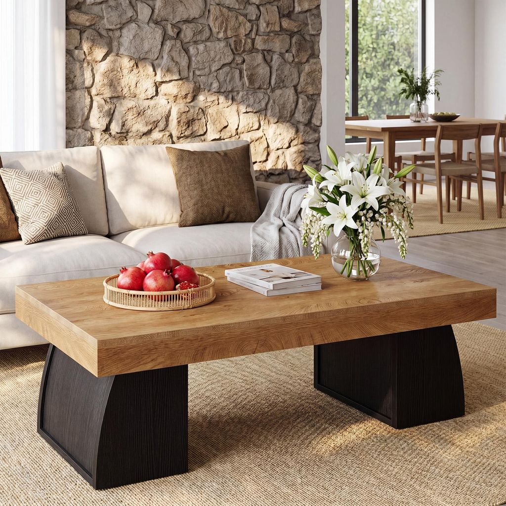 Wanbor  Couchtisch, Industrieller Couchtisch mit schwarzem Produktbild 