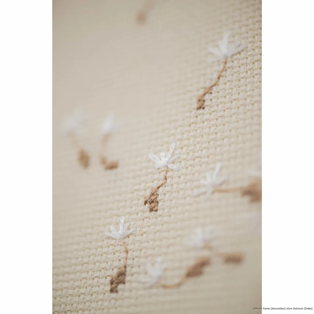 Décoration murale DIY Broderie point de croix compté Jeune fille Fleurs - 3