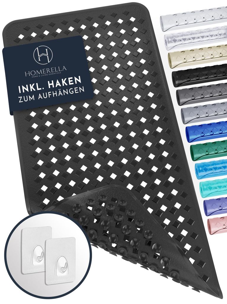 Homerella Badewannenmatte rutschfest Hautsensitiv 88x39cm Produktbild 