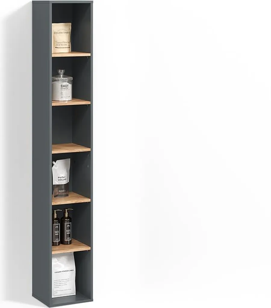 Arredo Bagno Livinity Paolina: Colonna Alta Antracite e Legno
