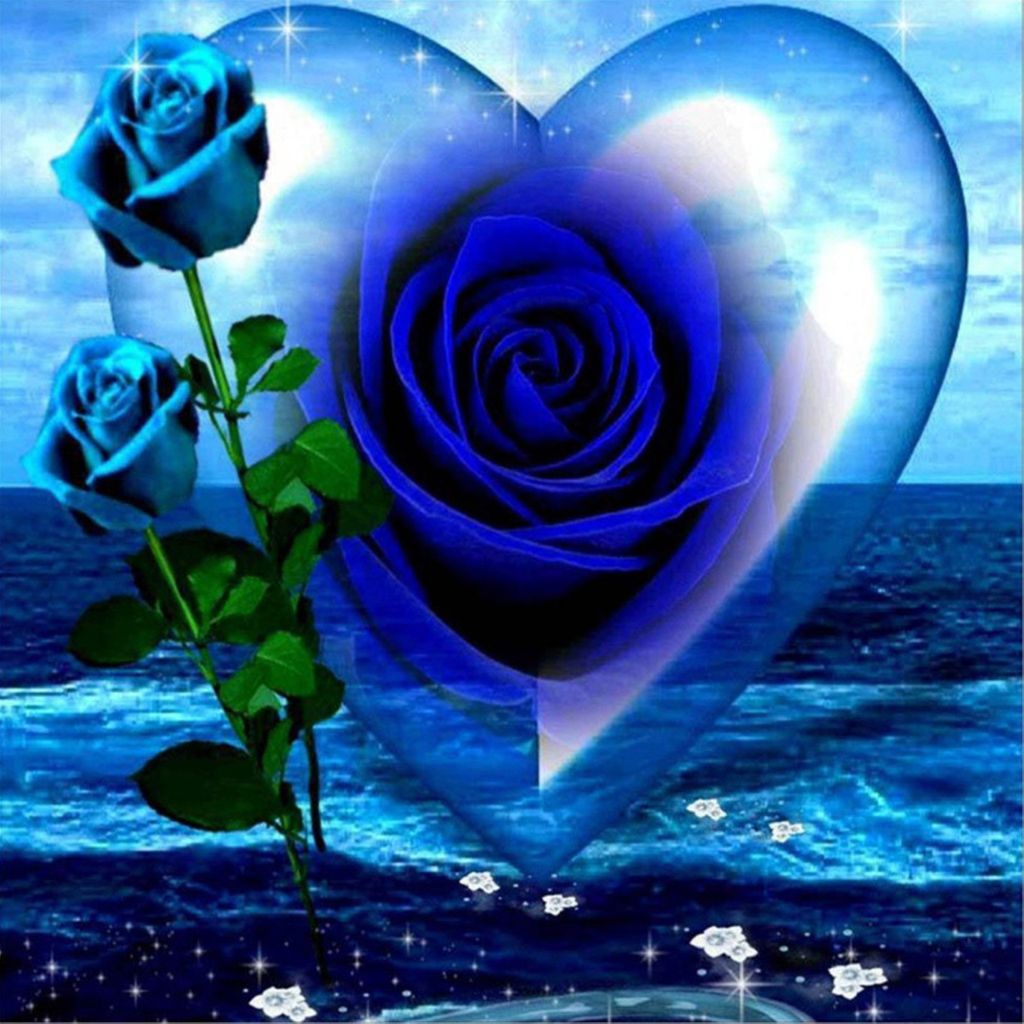 Malen nach Zahlen 5d Diamond Painting Rose mit Herz Malen Produktbild 