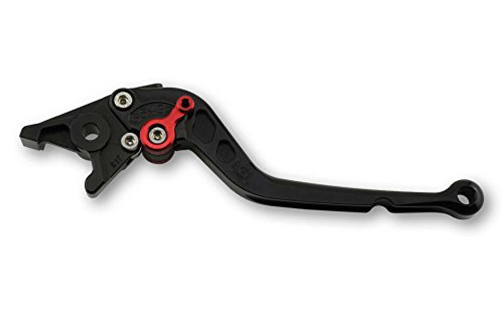Bremshebel LSL R21 mit ABE lang für Kawasaki ZX-6R Z ABS ZX-10R 600 - 1400 ccm Bj. 2006 - 2019, Farbe Hebel:schwarz, Farbe Versteller:rot