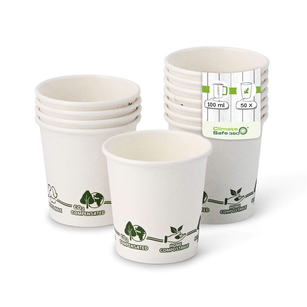 50 Pappbecher 100ml 4oz Einwegbecher für Heißgetränke To-Go