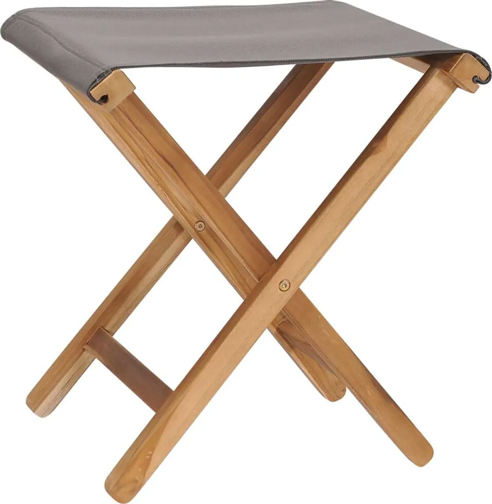 Sedie Pieghevoli Salvaspazio vidaXL Legno Teak e Tessuto 2 pz