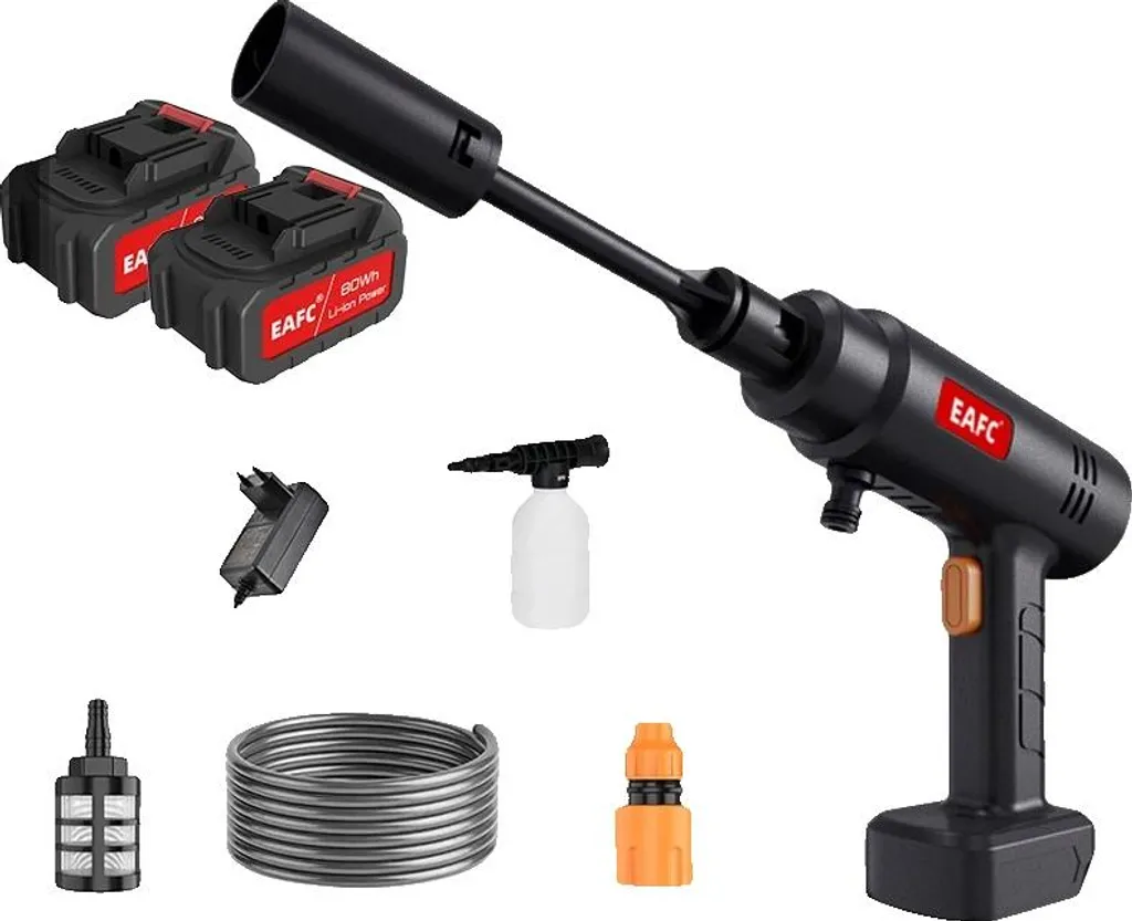Idropulitrice Portatile 500W: Kit Lavaggio Auto 2 Batterie 80Wh