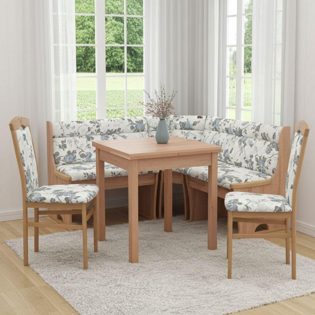 Eckbankgruppe 4-teilig in Eiche-NB/Beige