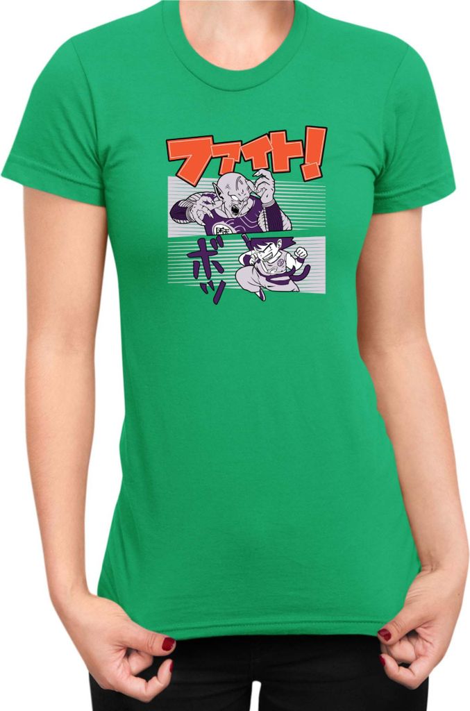 Damen T-Shirt Manga Japan Anime Comics Animation Dbz 020, Lady XS / Grün