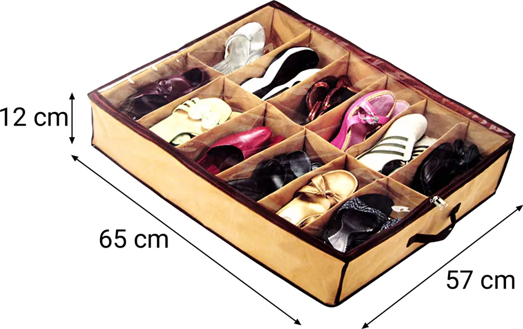 Organiseur de chaussures sous le lit anti-poussière à 12 grilles - 9