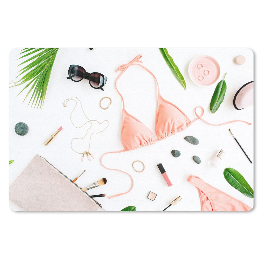 MuchoWow Mauspad Mousepad Bikini - Rosa - Halskette 27x18 cm - Mousepads - Maus Mat - Pad - Mausunterlage - Büroartikel - Desk Matten