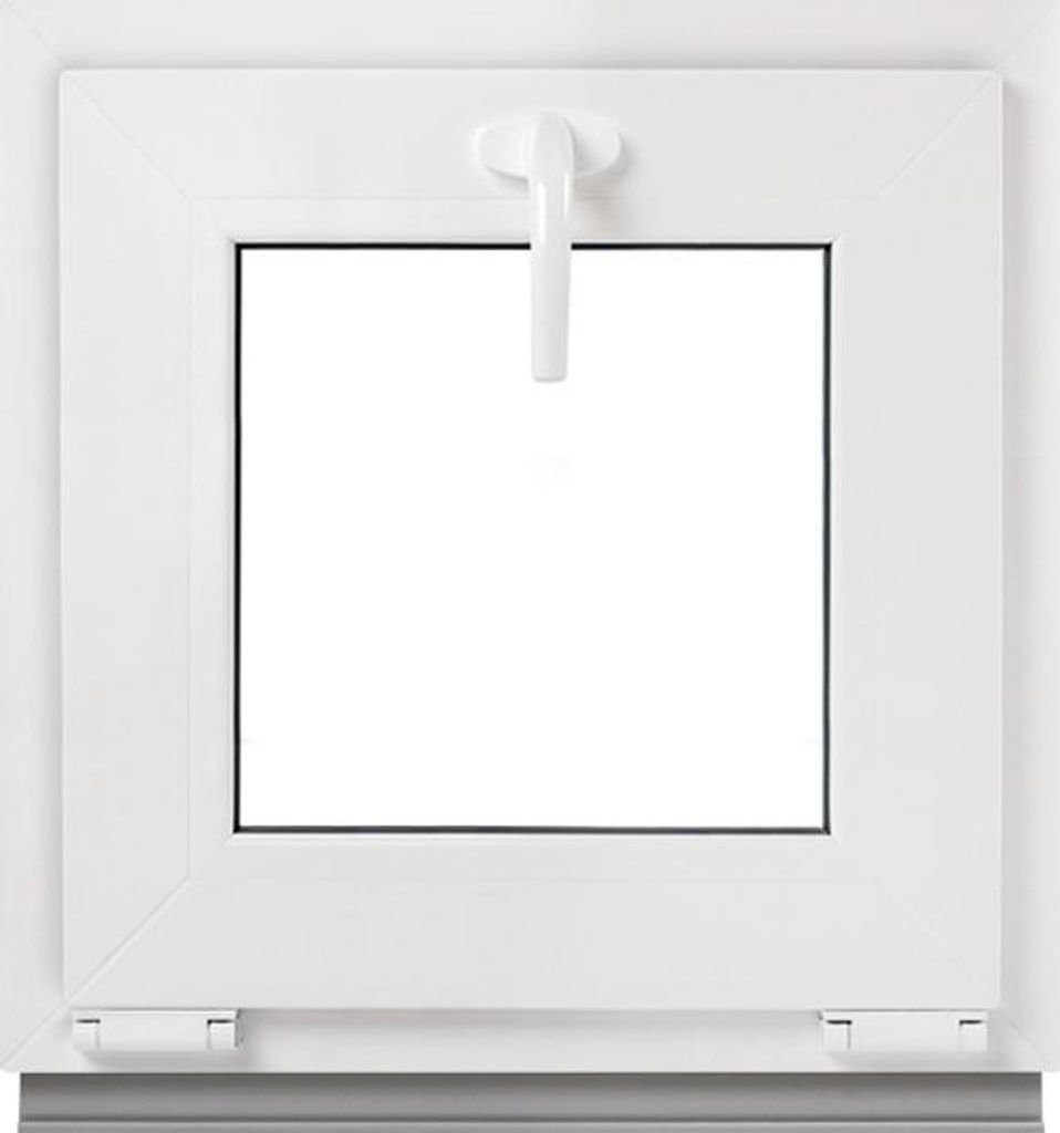 Framex Kellerfenster - Kippfenster Weiß 55 x 55 cm 2 Fach 32 mm (4/24/4) Kleines Fenster Breite x Höhe (550 x 550 mm) Funktion Kipp Fenster