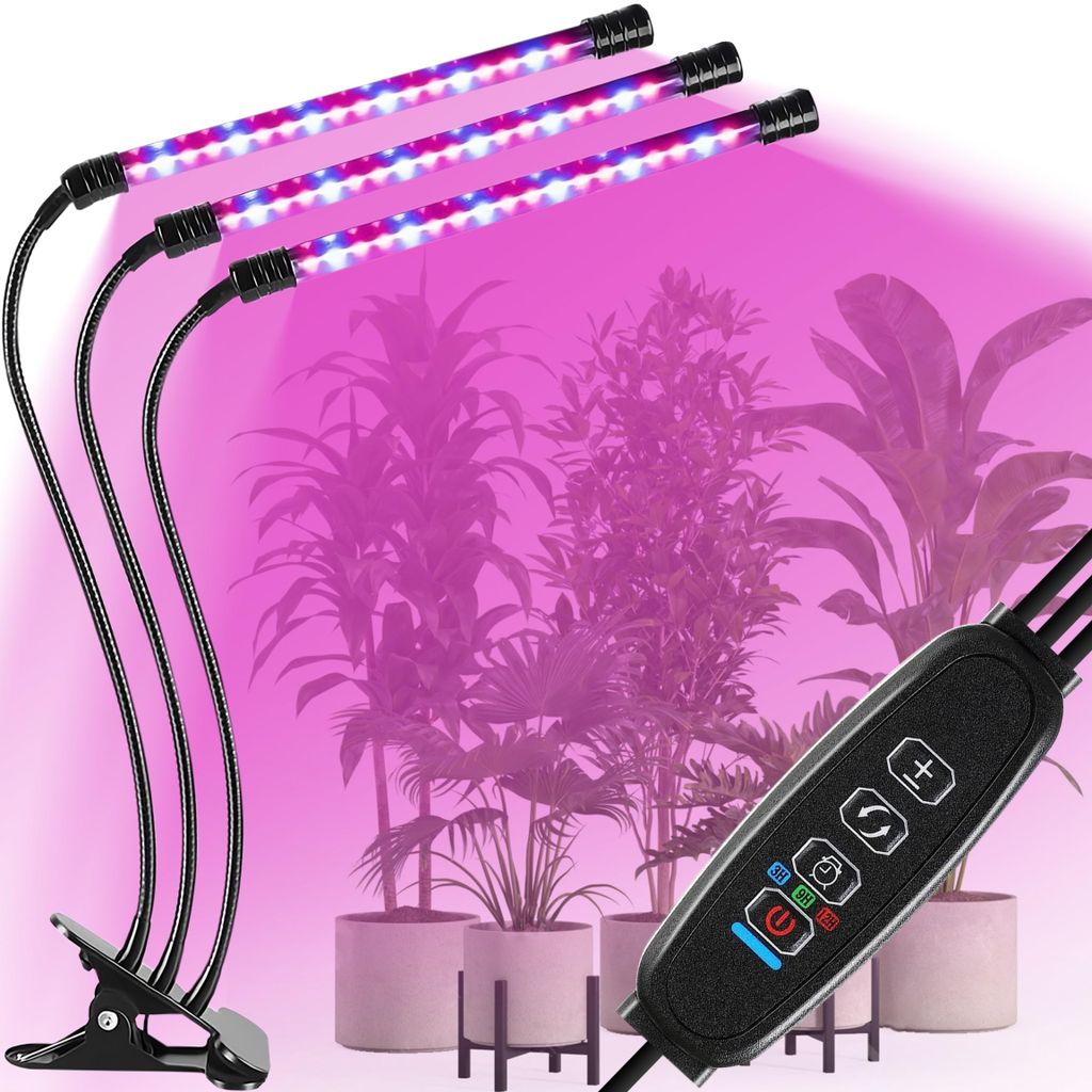 Pflanzenlampe LED 3 Kopf Pflanzenleuchte 30W Zimmerpflanzen Produktbild 
