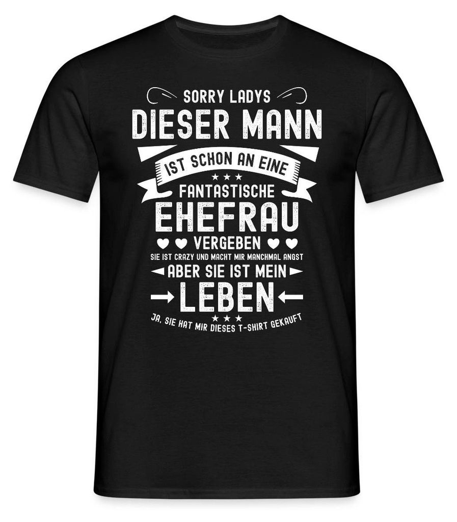 Spreadshirt Ehemann Geschenk Witzig Spruch Hochzeitstagsgeschenk Hochzeitstag Männer T-Shirt, M, Schwarz