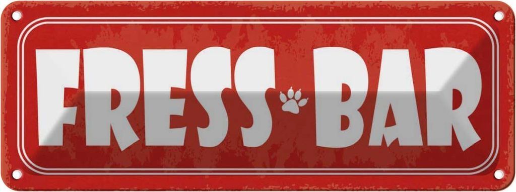 vianmo Blechschild 10x27 cm Fress Bar Tier Haustier