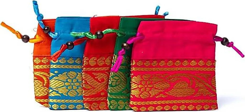 Pochette de rangement pour pendule en brocart, 8,5x8,5 cm (Lot de 5)