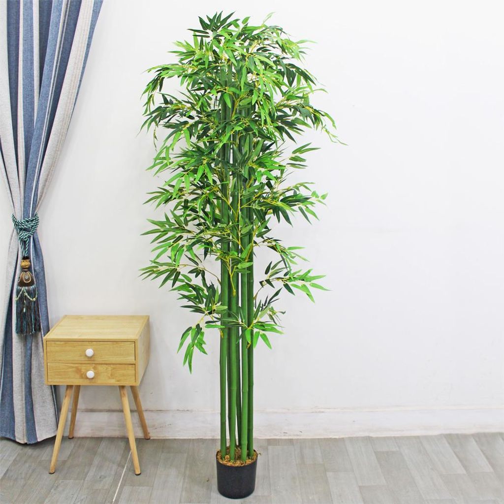 Decovego Knstlicher Bambus, Kunstpflanze, 210 cm,