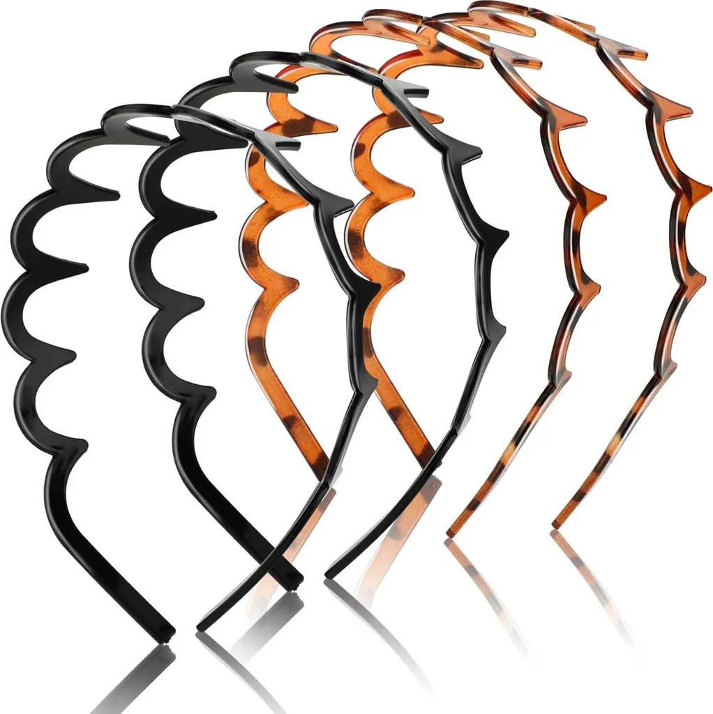 Cerchietto Zig Zag Pettine Capelli Leopardo - Look Urban 4 Pezzi