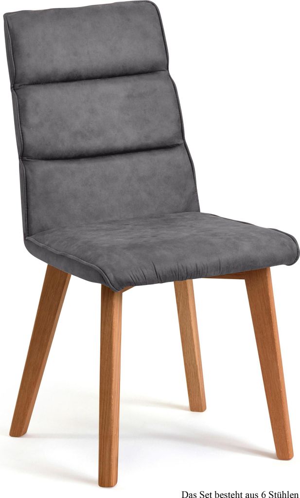 Esszimmerstuhl (6er-Set) Darell 47x92x60 Eiche geölt/Grau