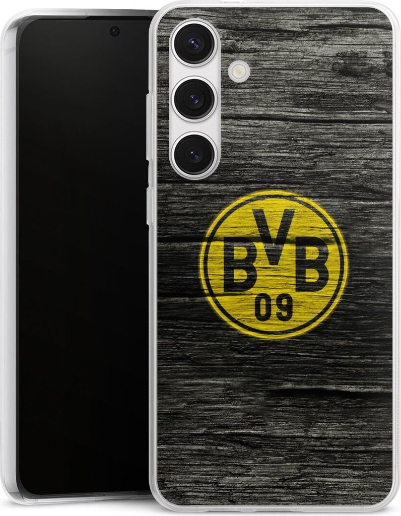 DeinDesign Handyhülle für Samsung Galaxy S24+ Silikon Hülle Case Smartphone Schutzhülle BVB Borussia Dortmund Holzoptik