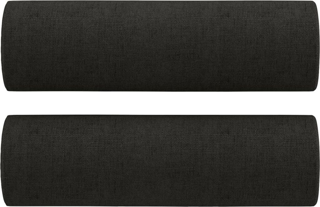 Zierkissen 2 Stk. Schwarz Ø15x50 cm Stoff