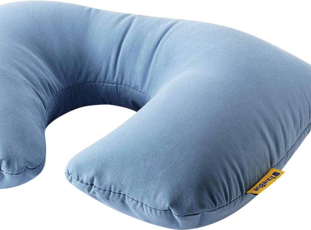Travel Blue s Aufblasbares Nackenkissen Flugzeug - Revolutionäres Nappy Reisekissen mit Weichem Waschbarer Mikrofaserbezug, Reisekissen Flugzeug m...