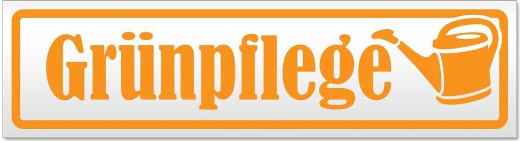 Kiwistar - Autoaufkleber - Orange - 30 x 8 cm - Grünpflege mit Gießkannen - Hinweis Aufkleber Sticker für Auto, Kfz, Fahrrad, PKW, LKW