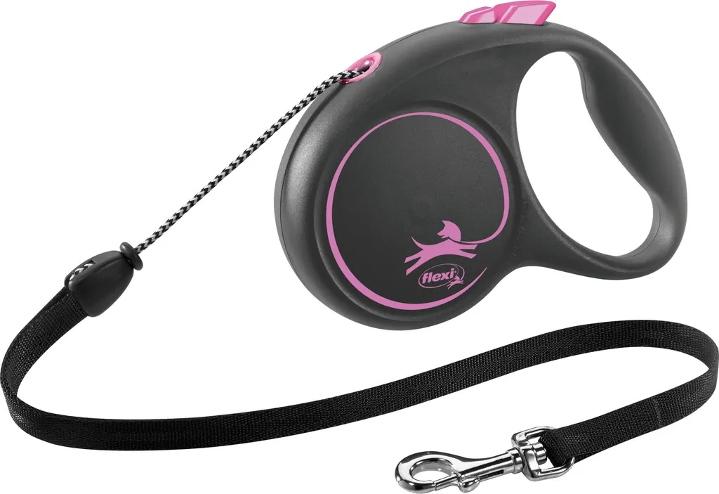 Guinzaglio Flexi BLACK DESIGN Rosa M 5m | Libertà e Controllo per Cani