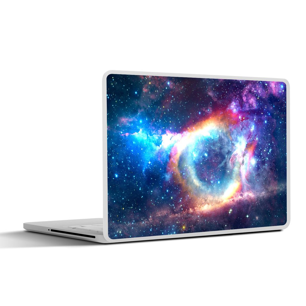 MuchoWow Laptop Aufkleber Sticker Cover Weltraum - Regenbogen - Sterne 32.5x23.5 cm - Sticker für Laptop - Selbstklebend