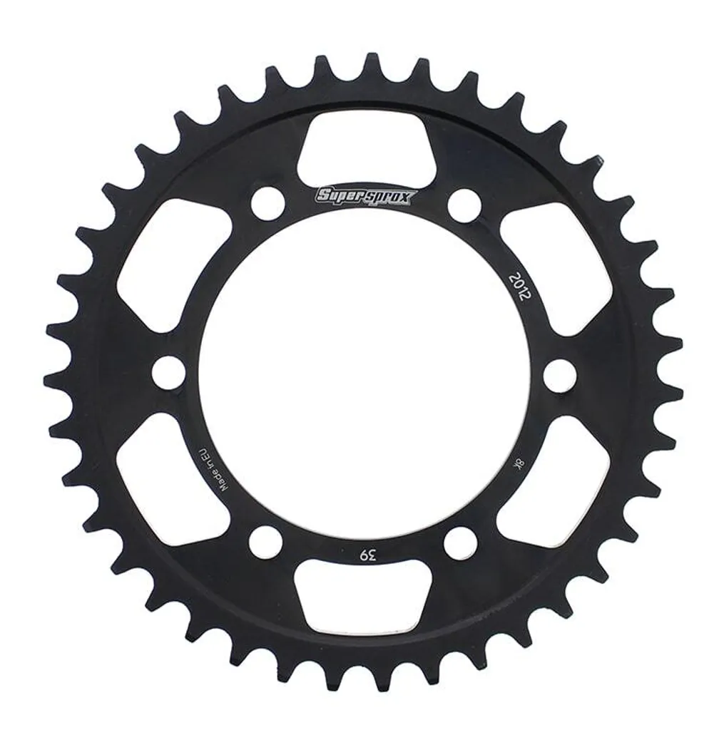 Couronne arrière moto en acier Supersprox 525 39 dents noir RFE