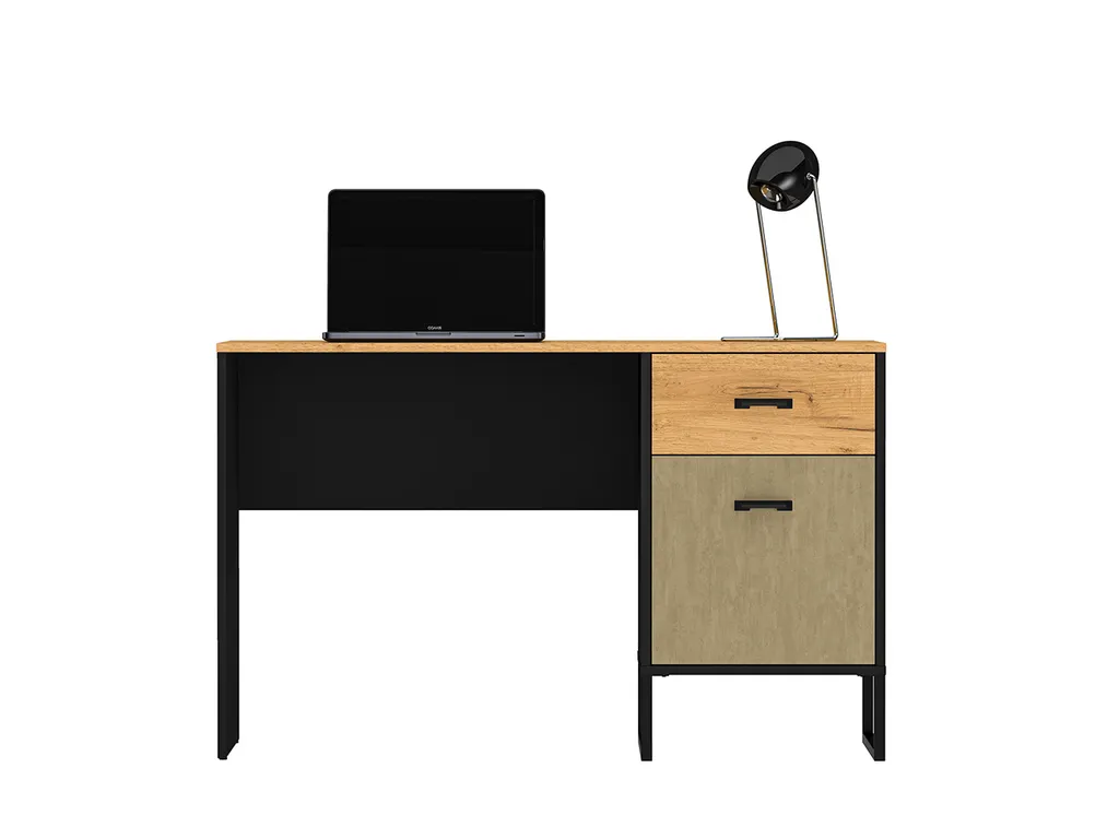 Bureau SABEL Noir et Chêne pour Télétravail - Espace de Travail Moderne - 3