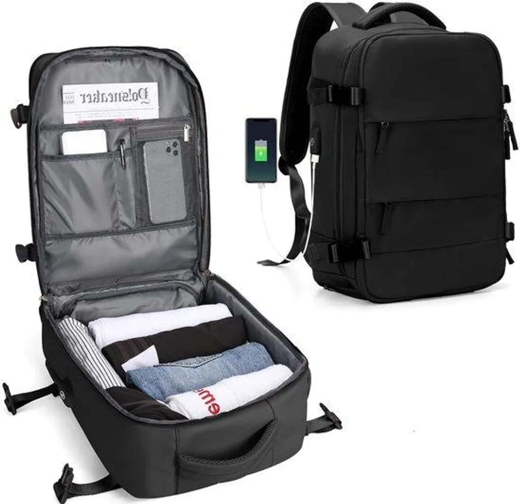 Grand sac à dos de voyage imperméable femme pour PC portable 14 pouces