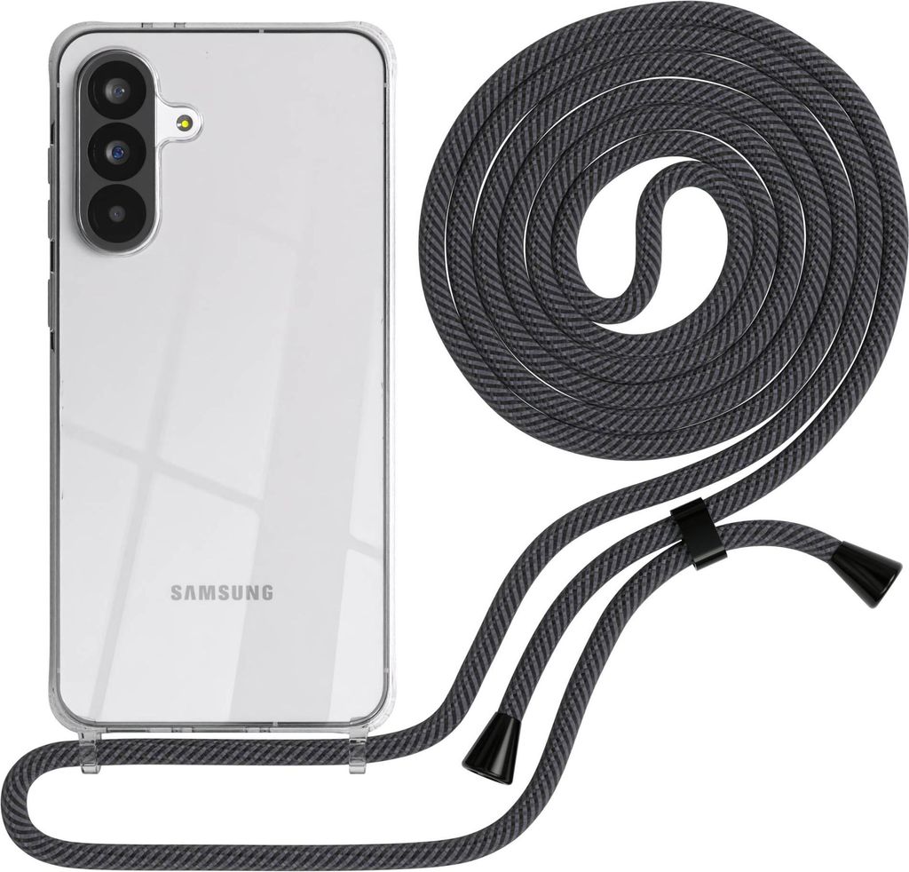 EAZY CASE Handykette mit Hülle für Samsung Galaxy A56 Backcover Handykette, zum Umhängen in Dunkelgrau