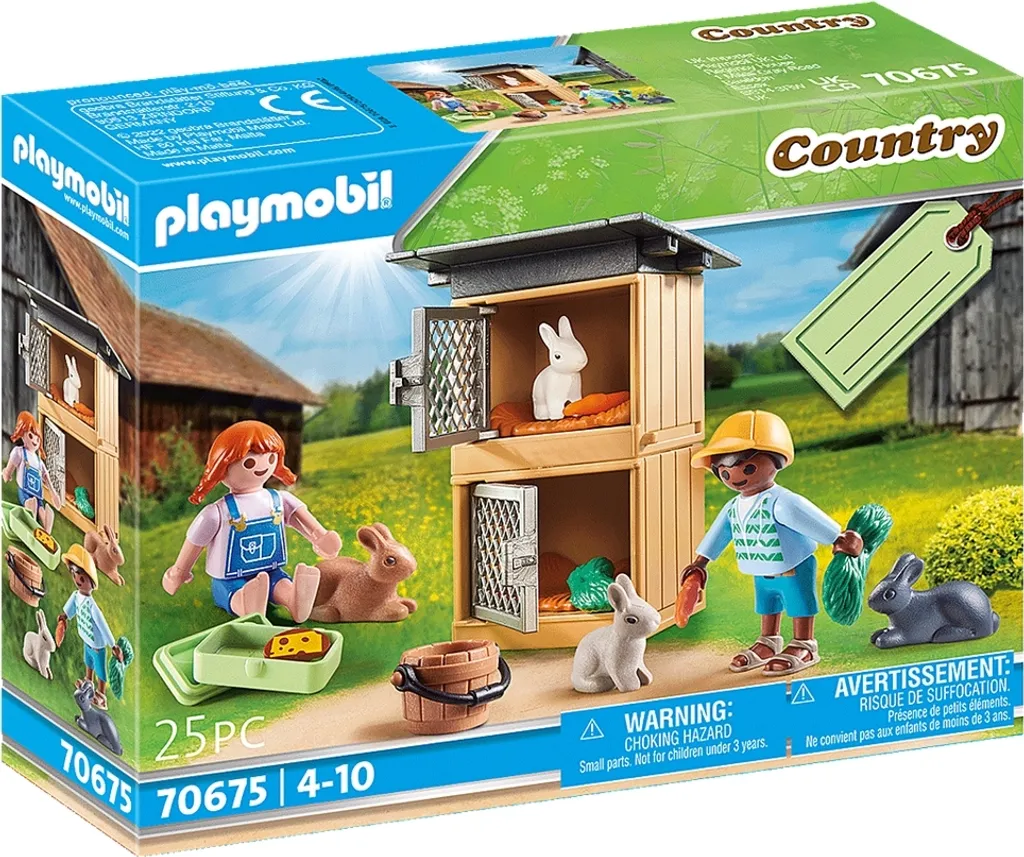 PLAYMOBIL Country 70675 Set Cadeau Nourrir les Lapins avec Enclos Mixte