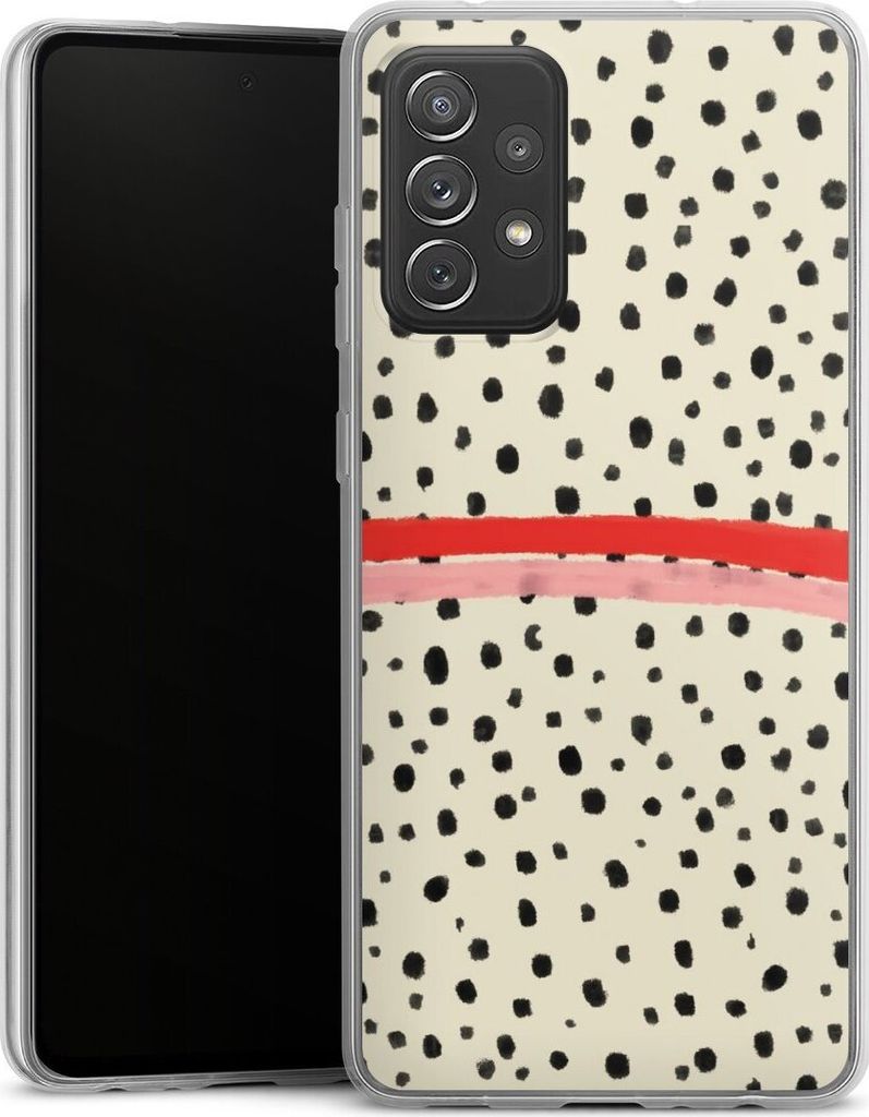 DeinDesign Slim Hülle für Samsung Galaxy A72 Silikon Case Ultra Dünn Handyhülle Kunst Punkte Streifen